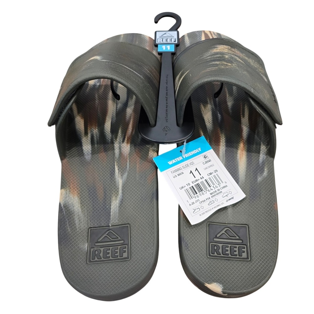 Reef Fanning Slide H20 Camo Marble Water Friendly Sandals CJ8540 Mens 11